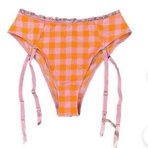 Savage Fenty X Gingham High Waist Panty Garter XS